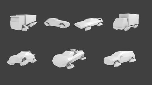 low-poly hover vehicles preview image